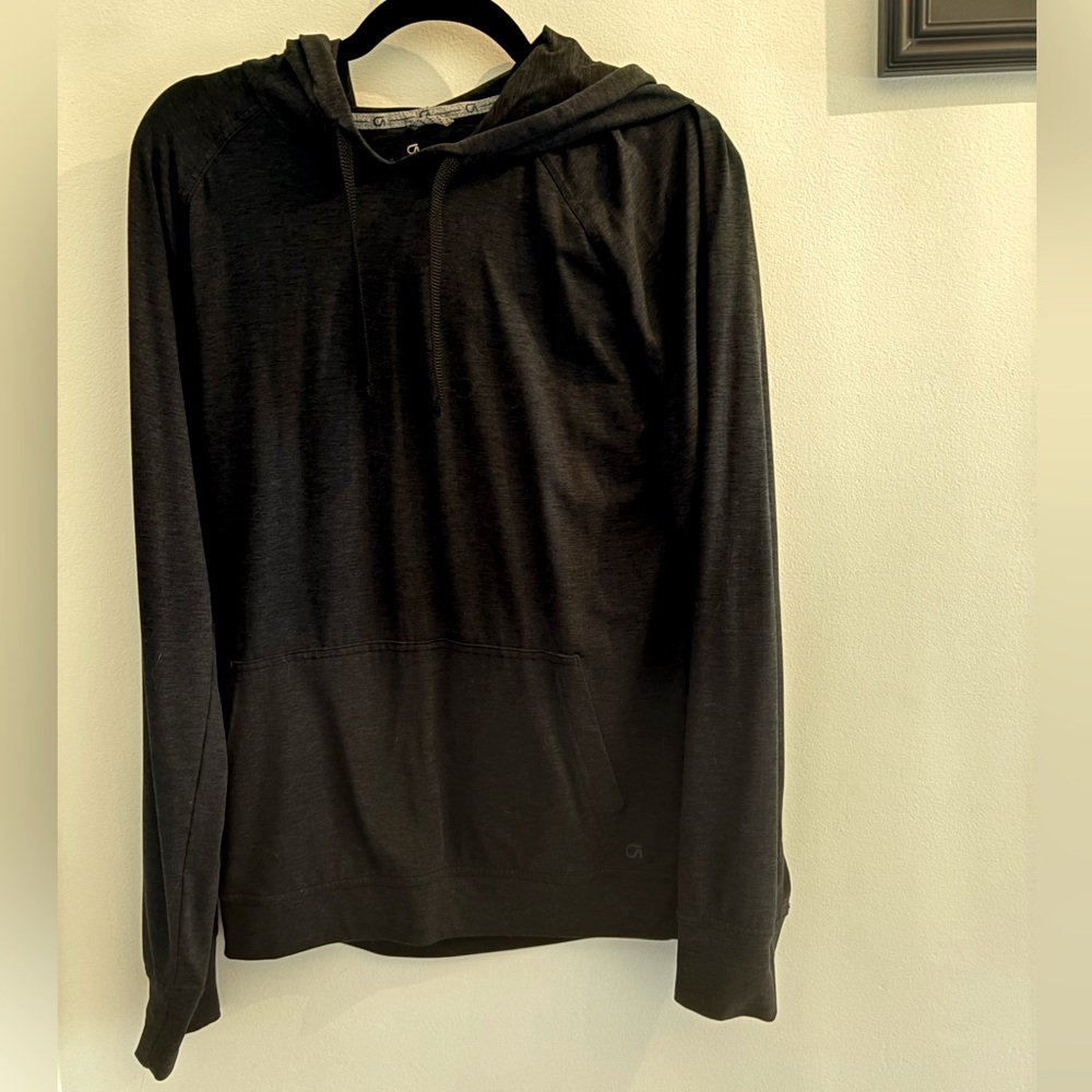 GAP BLACK BRUSHED TECH JERSEY GAPFIT HOODIE